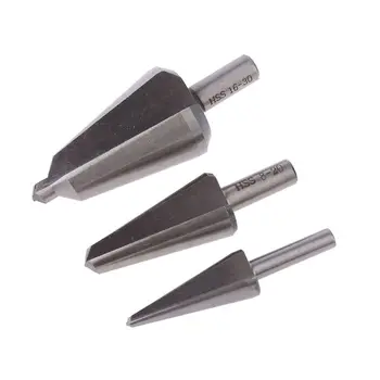 

3Pcs HSS Taper Drill Umbrella Hole Bit 10mm Shank Set Cone Cutter Accessories Dropship