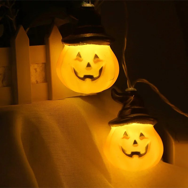 Halloween Pumpkin Stringlight Remote Control Pumpkin Lantern LED Decorative Lights 8 different lighting modes by 3*AA batteries