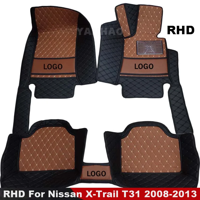 

RHD Carpets For Nissan X-Trail T31 2013 2012 2011 2010 2009 2008 Car Floor Mats Artificial Leather Rugs Car Accessories Interior