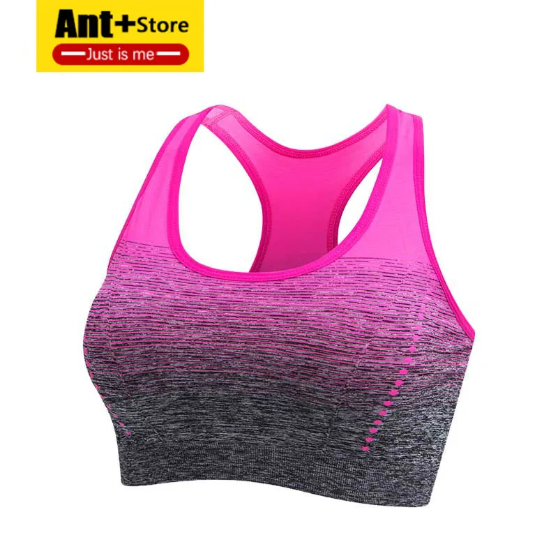 

Sports Bra High Stretch Breathable Top Fitness Women Padded for Running Gradient Sport Bra Yoga Gym Seamless Crop Bra