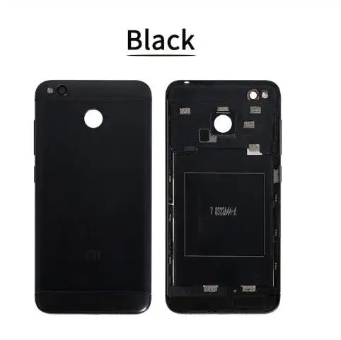 Black Металлическая задняя крышка корпуса для Xiao mi Red mi 4X со стеклянными линзами боковые клавиши задняя крышка батарейного отсека задний корпус для Red mi 4X задний Чехол - Цвет: Black