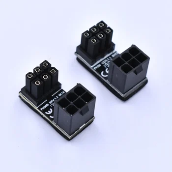 

10pcs/lot 90 Degree Right Angle PCI-E 6Pin/8pin GPU Power Female to Male Adapter for Desktop PC Graphics card