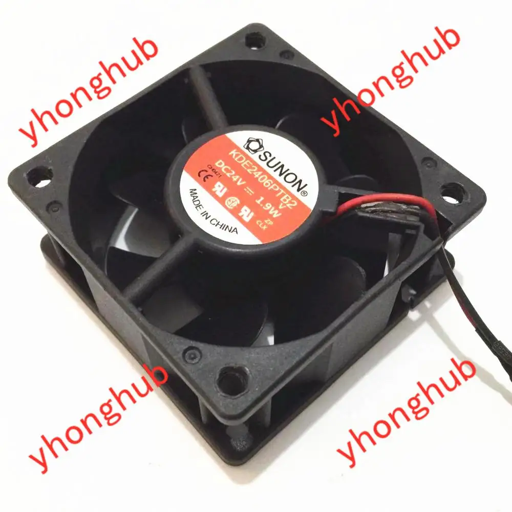 SUNON KDE2406PTB2 DC 24V 1 9 W 2 проводной 60x60x25 мм Сервер вентилятор охлаждения|square fan|server fandc 24v