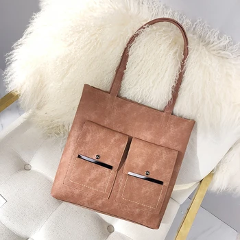 

2020 New Pu Leather Laptop Bag Simple Handbags Famous Brands Women Shoulder Bag Casual Big Totes Vintage Ladies Composite Bags