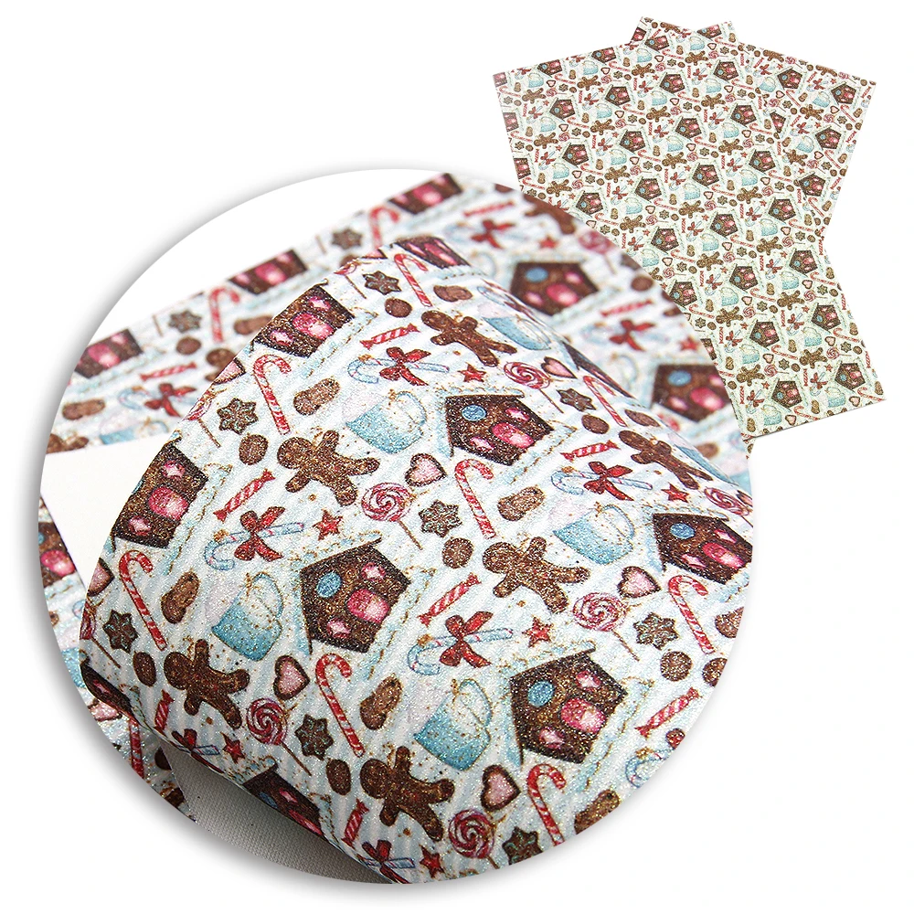 

New 20*34cm Christmas Tree Faux Synthetic Leather Patchwork For Hair Bow Bags Phone Cover DIY Projects,1Yc5123