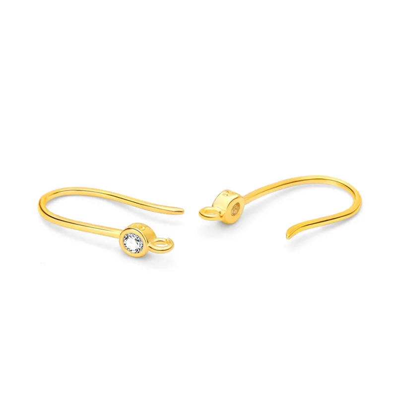 Серьги из серебра 925 пробы с инкрустацией фианита|Ювелирная фурнитура и