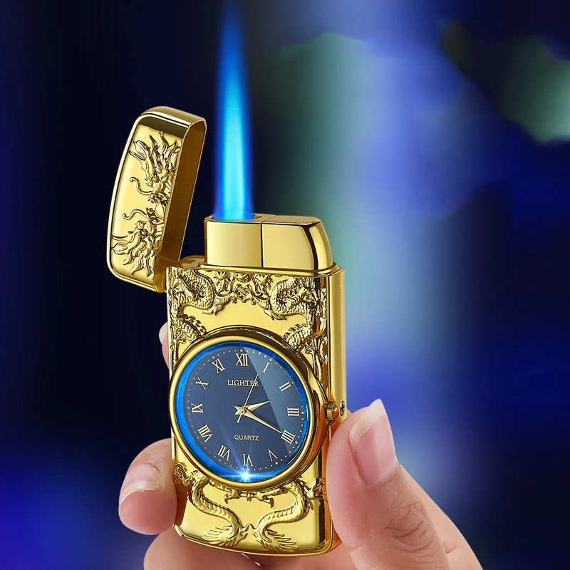 Luxurious Creative LED Watch Torch Lighter Metal Windproof Cigar