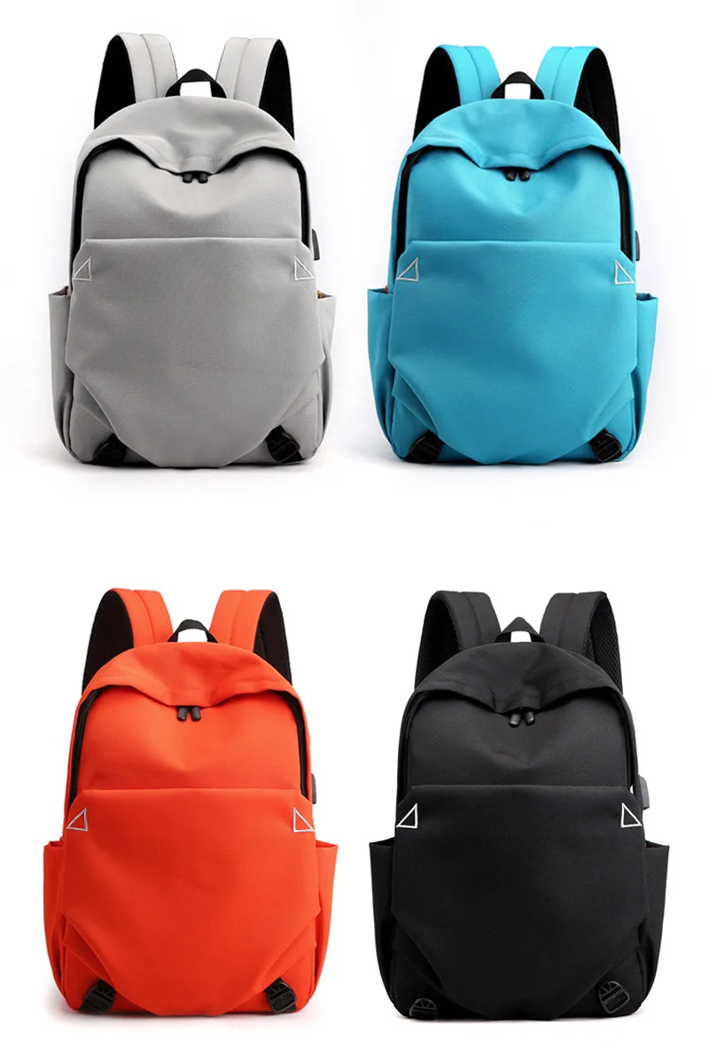 

10pcs Backpack Men Women Unisex Oxford Solid Large Capacity Waterproof School Bag With USB Port Size 30*42*13CM