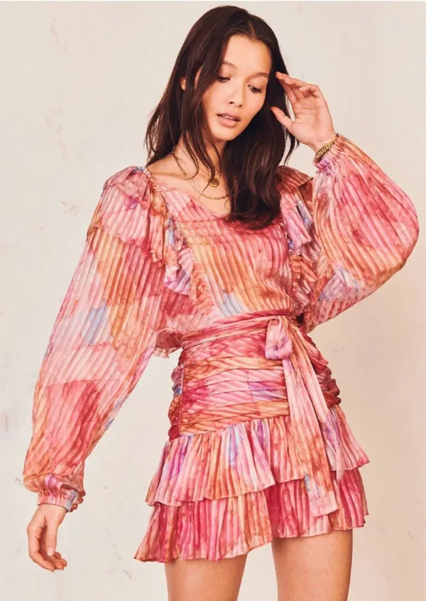 Vestidos De Verano De Manga Larga Con Cuello En V Para Mujer, Estampado Dorado, Estampado De Botones, Volantes, Escalonado, Vestido Corto Acampanado, Negro -, Pequeña