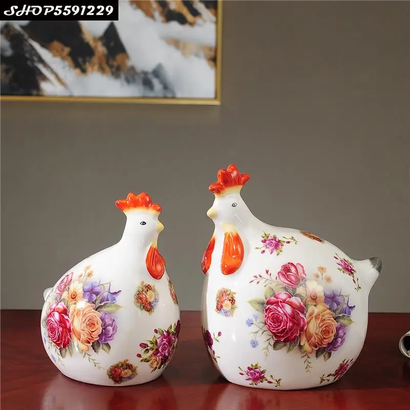 2 шт. простой художественный садовый керамический петух ремесла украшения