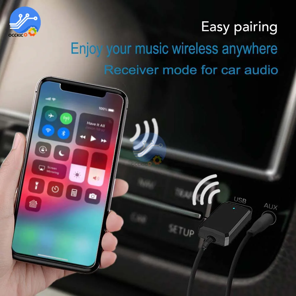 Bluetooth 5 0 аудио приемник адаптер беспроводной передатчик стерео AUX музыкальный