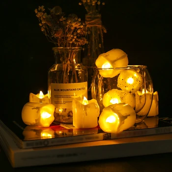 

Hot Sale 12Pcs Battery Powered LED Tea Light Candles Flameless Flickering Lamp for Christmas Church Home Party Decoration New