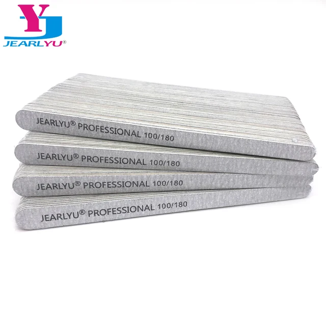 500pcs Grey Wood Nail File Buffer Polishing Block Sanding File smalto semipermanente 100/180 Grit Nail Tool Straight Thick Stick