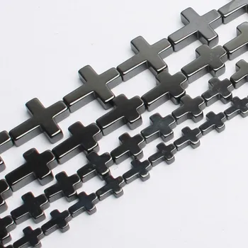 

Natural Cross Black Hematite Beads 6/8/10/14mm Loose Spacer Stone Beads for Jewelry Making DIY Men Charm Bracelet Necklace 15''