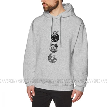 

Star Dust To Sea Foam Men's Hooded Sweatshirt Novelty Pure Cotton Solar System Space Hoodie Winter Pullovers