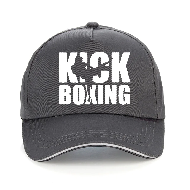 Серый Kick Boxinger MMA бейсболка хлопок высокое качество печати букв боксерские кепки для мужчин женщин хип хоп Регулируемая бейсбольная шапка - Цвет: Серый