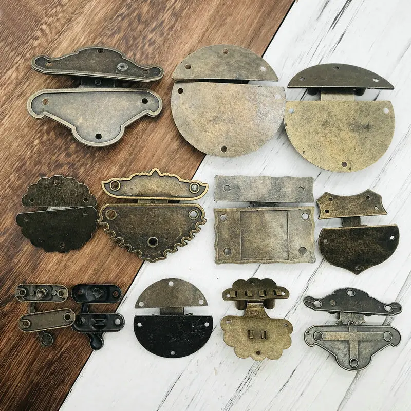 Antique Jewelry Chest Gift Wine Wooden Box Case Toggle Latch Furniture Vintage Decor Latches Box Suitcase Buckle Hasp Pad Lock