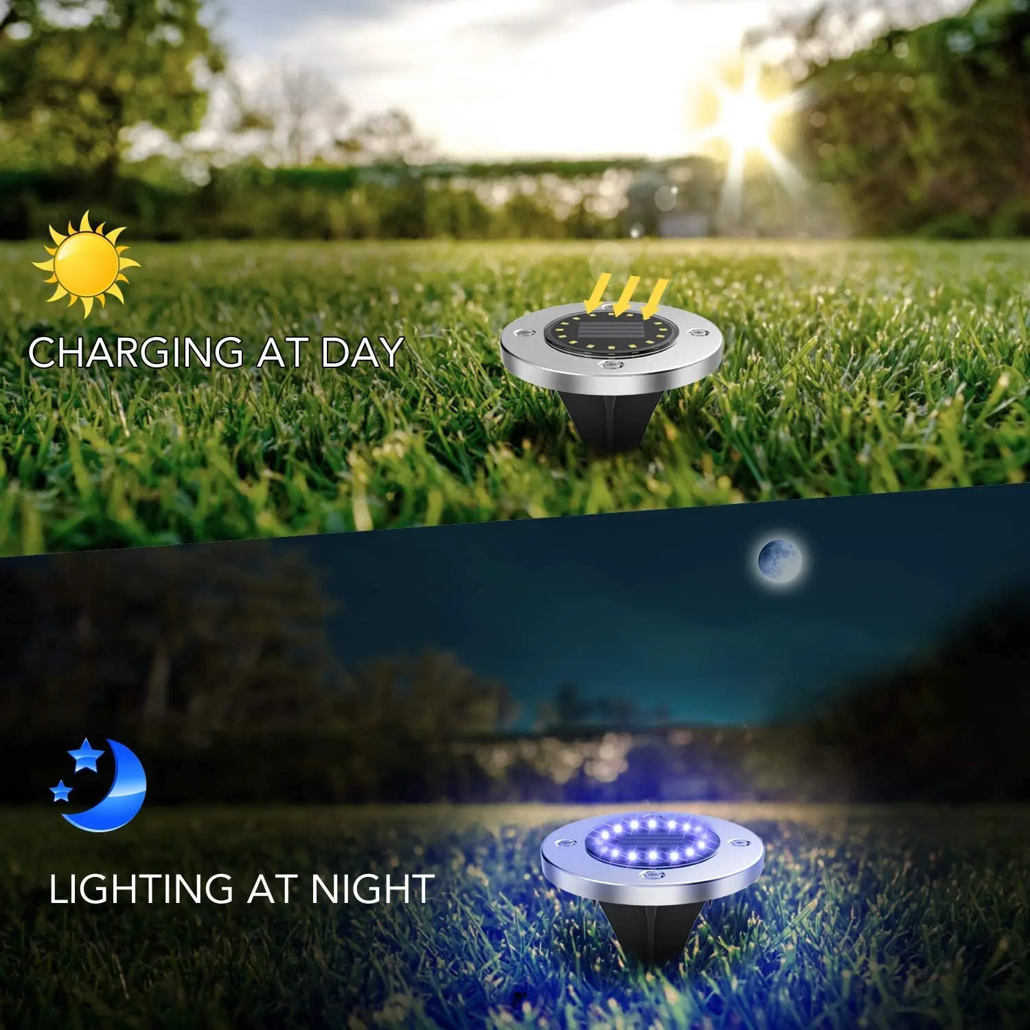12pack Solar Powered Boden Licht Wasserdicht Garten Pathway Deck Lichter Mit 16 20 Leds Solar Lampe Fur Haus Hof Einfahrt Rasen Spargut