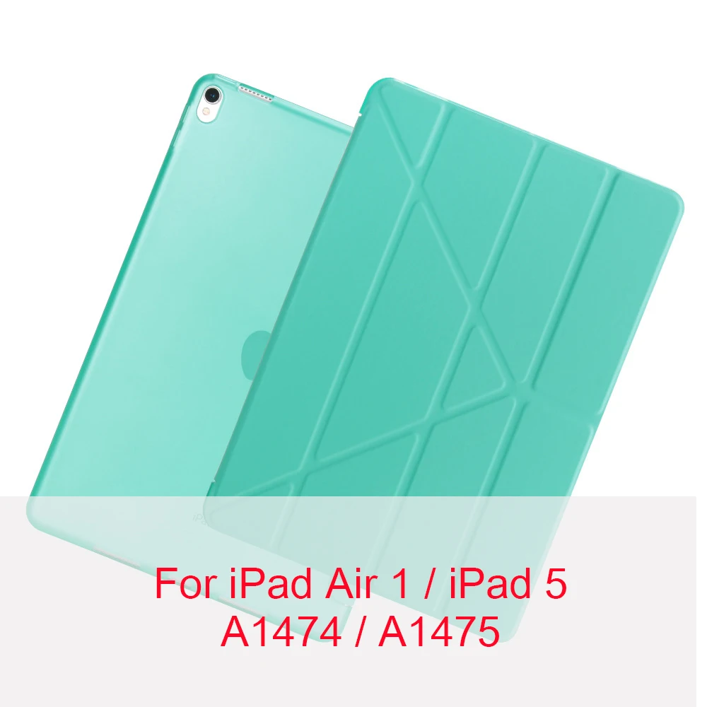 Плоский кронштейн кожаный чехол для Apple iPad 6 5 4 3 2 Air 1 2 чехол для iPad Air1 Air2 складной чехол PU защитный чехол - Цвет: green