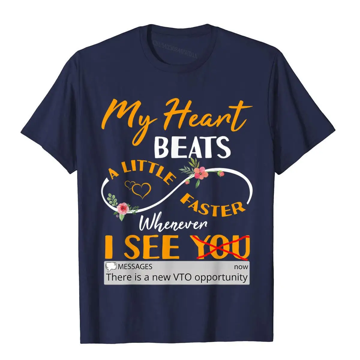 My Heart Beats Faster Whenever I See VTO T-Shirt__B8065navy