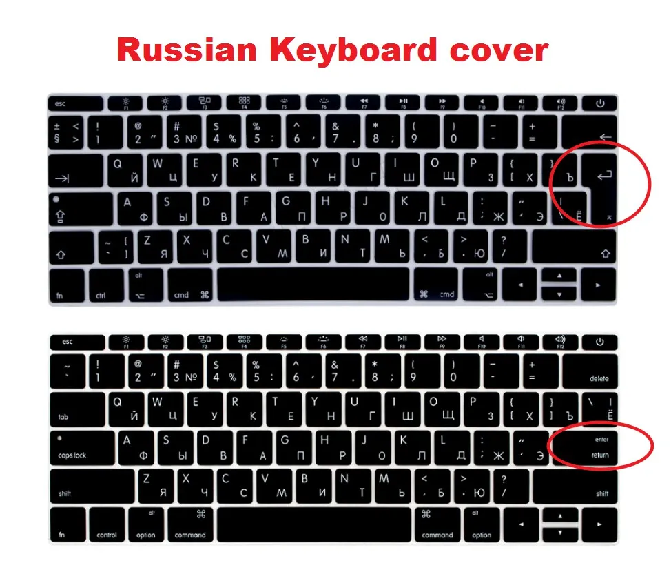 Custodia Per Tastiera Russa Euro Usa Eu Us Per Macbook Pro Senza Touch Bar 13 "Macbook 12 2016 2017 2018 A1708, A1534