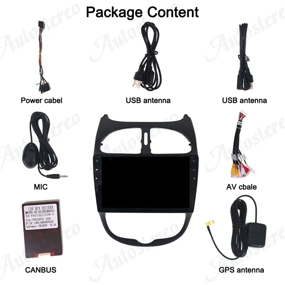 Discount Android 9.0 4+32GB Car No DVD Player GPS Navigation For Peugeot 206 2000-2016 Headunit Multimedia Recoder Satnav stereo unit DSP 4