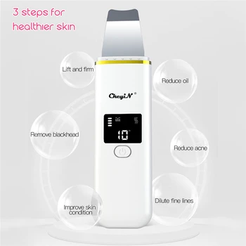 

Ultrasonic Vibration Skin Scrubber Facial Massager Sound Wave Dead Skin Exfoliating Shovel Face Lifting Whitening Beauty Tool 31