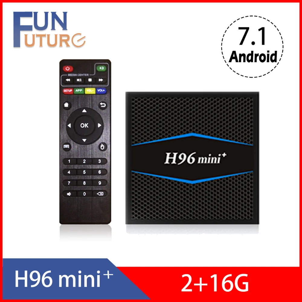 ТВ приставка H96 mini plus Android 7 1 Amlogic S905W 2 + 16 ГБ 4 ГГц Wi Fi HD 4K H.265|ТВ-приставки и