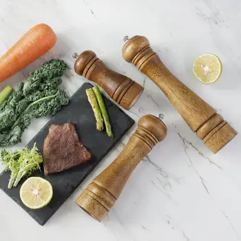 

Manual Pepper Grinder Oak Salt and Pepper Powder Classic Oak Grinder Handheld Seasoning 5 "8" 10 "Kitchen Tools Leeseph