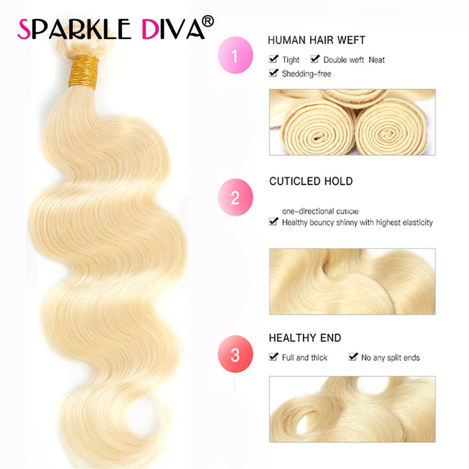 18 20 22 Inch Honey Blonde Body Wave Curly Brazilian Bundles Raw Hair Virgin Unprocessed Human Hair Extensions 1/3/4 Bundle
