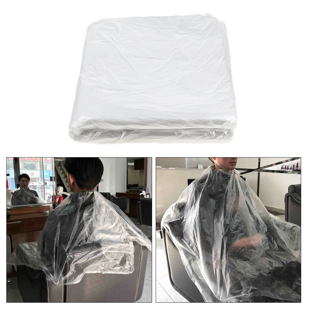 50pcs Disposable Hair Cutting Salon Capes Waterproof Apron Gown Haircut Beard Hairdressing Capes Cloth 120x160cm
