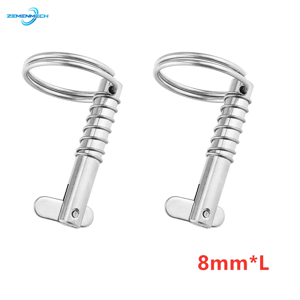 2PC 8mm 316 Stainless Steel Quick Release Pin for Boat Bimini Top Deck Hinge Boat Accessories Marine Hardware Shipbuilding Yacht