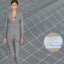 Красный малиновый японский синий серый пряжа окрашенная камвольная шерстяная ткань материал одежды женский костюм брюки швейная ткань