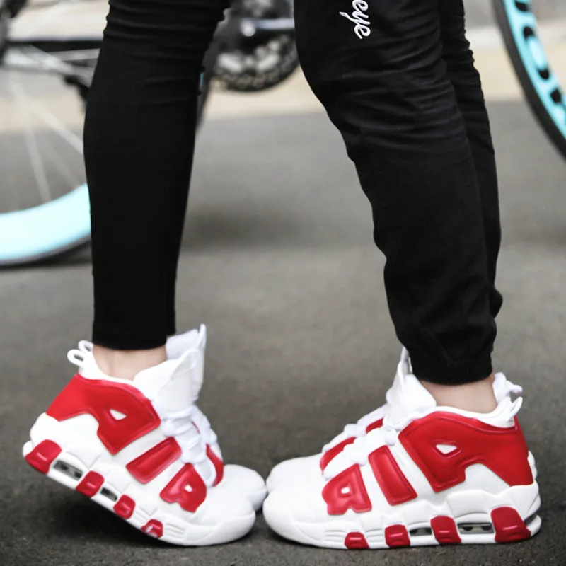 Баскетбольные кроссовки дышащие профессиональные ударопрочные Air More Uptempo для