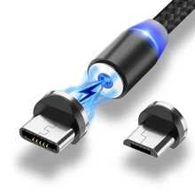 Магнитный кабель usb type C и Micro USB кабель для samsung Xiaomi huawei Магнитный зарядный телефонный кабель