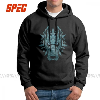 

Men Hooded Sweatshirt Viking Valhalla Odin Garm Hellhound Purified Cotton Printing Casual Hoodies Pullovers