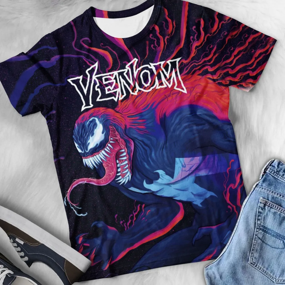 Новинка, модная индивидуальная футболка с 3D принтом Venom, уникальная футболка с коротким рукавом, Мужская одежда, Прямая поставка