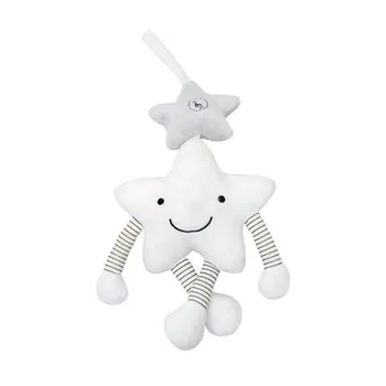 

White five-star vocal bell Baby bed Car hanging Rattle Stick Stuffed Plush Doll Toy Toys Puzzle Infant Puppet