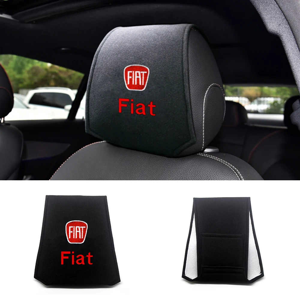

1/2PCS Car Headrest Cover Head Rest Neck Cushion Pillow For Fiat Abarth 500 Stilo 124 125 Punto Ducato Palio Bravo Viaggioa Tipo