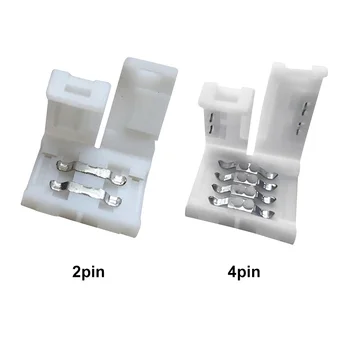 

20pcs Easy Install Flexible Solderless Adapter Terminal Extension SMD 5050 Home Right Angle LED Light Strip Connectors RGB Lamp