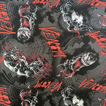 

Gray 100% Cotton Fabric VENOM Print for Boy Clothes Hometextile Cushion Cover Backpacks DIY-BL090