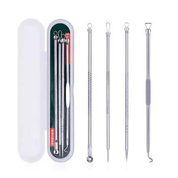 

Makeup Tools 4PCS Acne Blackhead Removal Needles Stainless Steel Pimple Comedone Spot Extractor Cleanser Face Skin Care