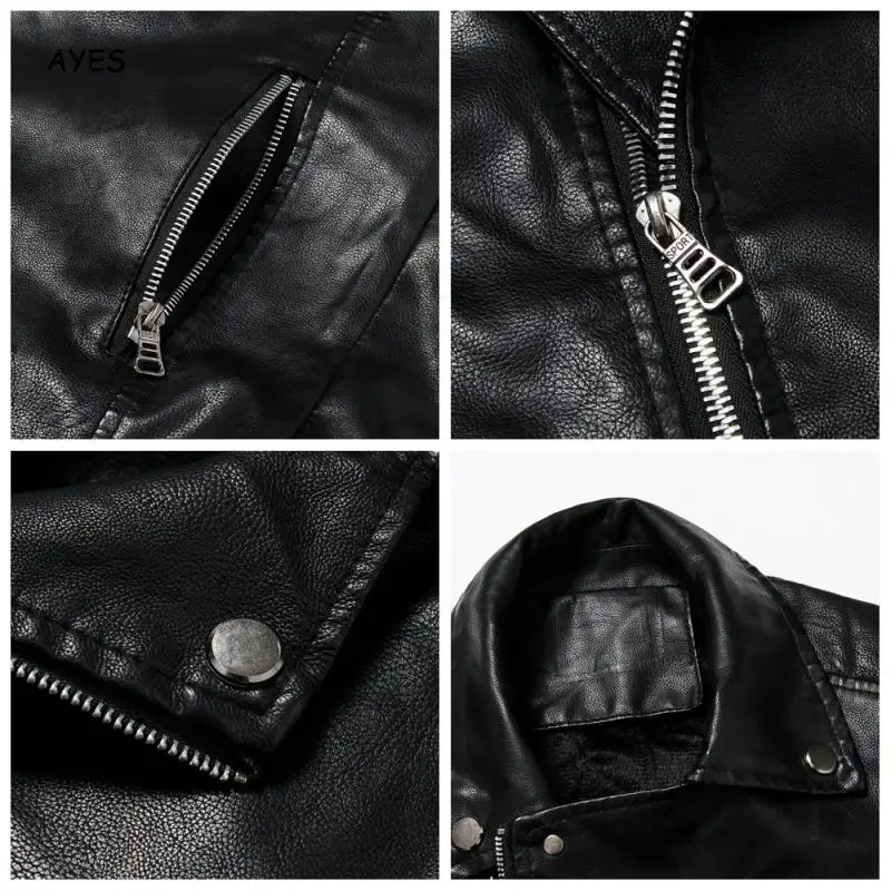 Fashion Autumn Male Leather Jacket Plus Size 6xl 5xl Black Brown Mens Lapel Collar Coats Pu Leather Biker Jackets Outwear