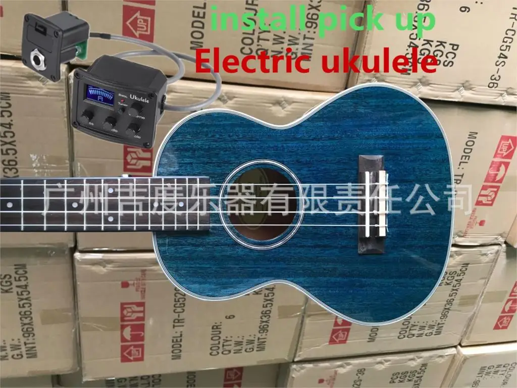 blue electric Гавайские гитары укулеле концертный тенор 23 26 дюймов Акустическая электрическая мини-гитара 4 струны Ukelele гитары ra красного дерева Красочные палочки Up Highgloss - Цвет: blue electric