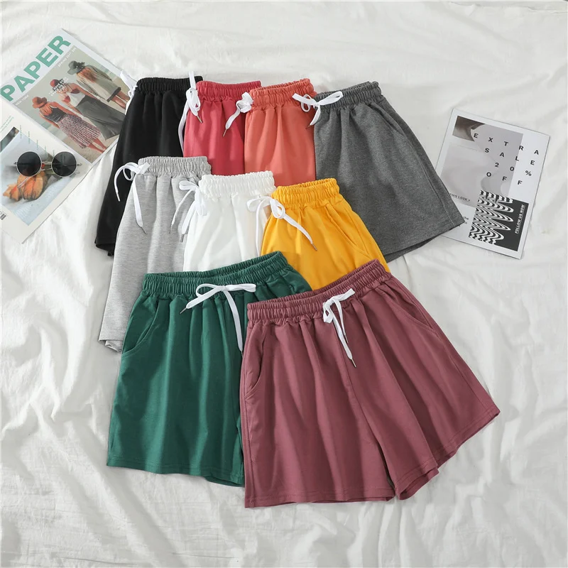 

Women's shorts will see casual solid drawstring high-waisted shorts loose shorts for soft, soft female shorts short M-2XL