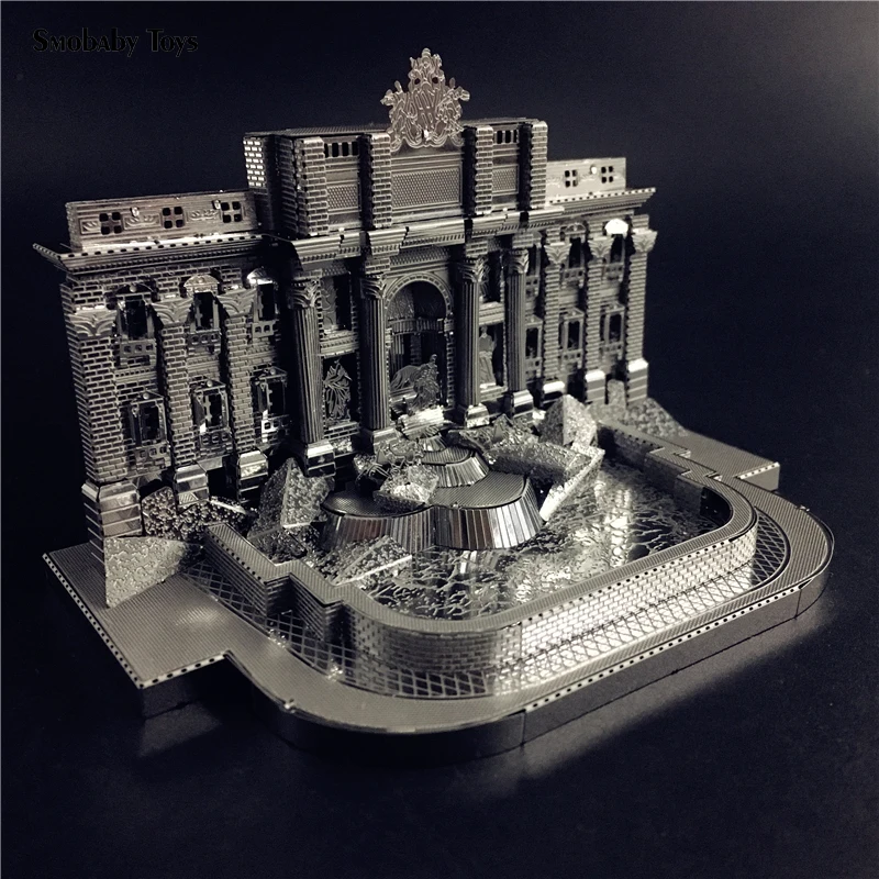

High Quality 3D Metal Model Kit Trevi Fountain Building Assembly Art Model DIY 3D Laser Cut Model Puzzle Toys for Adult Gifts