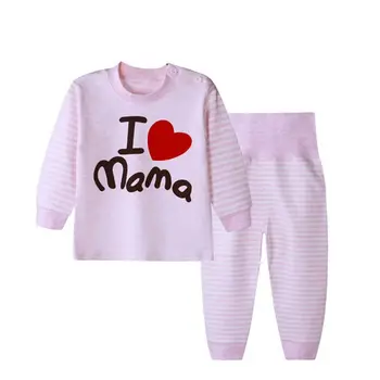 

Newborn Baby Girls Boys clothes Sleepwear Set Baby Kids Girls Boys Cartoon Letters Print Long Sleeve Blouse+Pants Pajamas 1-6Y