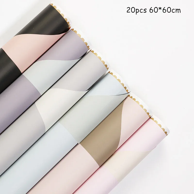 20pcs Thicken OPP Flowers Wrapping Paper Waterproof Bouquet Wrapping Paper Floral Florist Packaging Materials