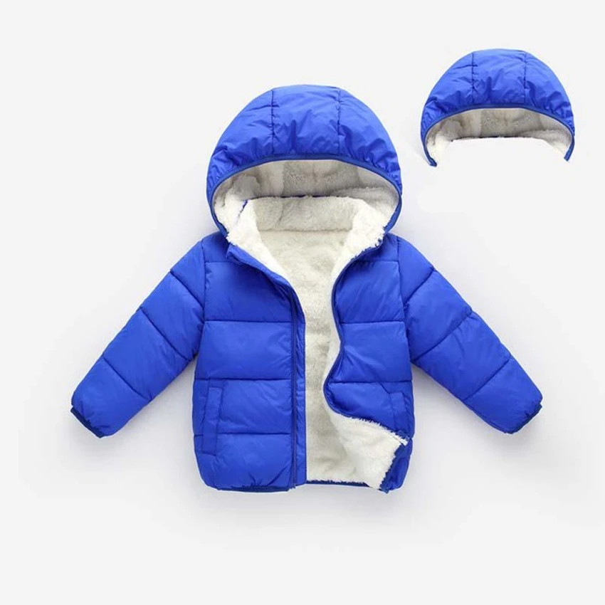 Baby Girls Jacket Autumn Winter Jacket For Girls Coat Kids Warm Hooded Outerwear Coat For Boys Coat Children Clothes YJ108 - Цвет: Detachable Blue