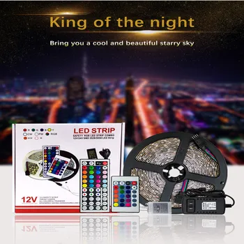 

LED2835 Light Strip With Waterproof Colorful RGB Horse Racing Soft Light Bar 24 Key 44 Key Controller 5M Set led lights Ledstrip